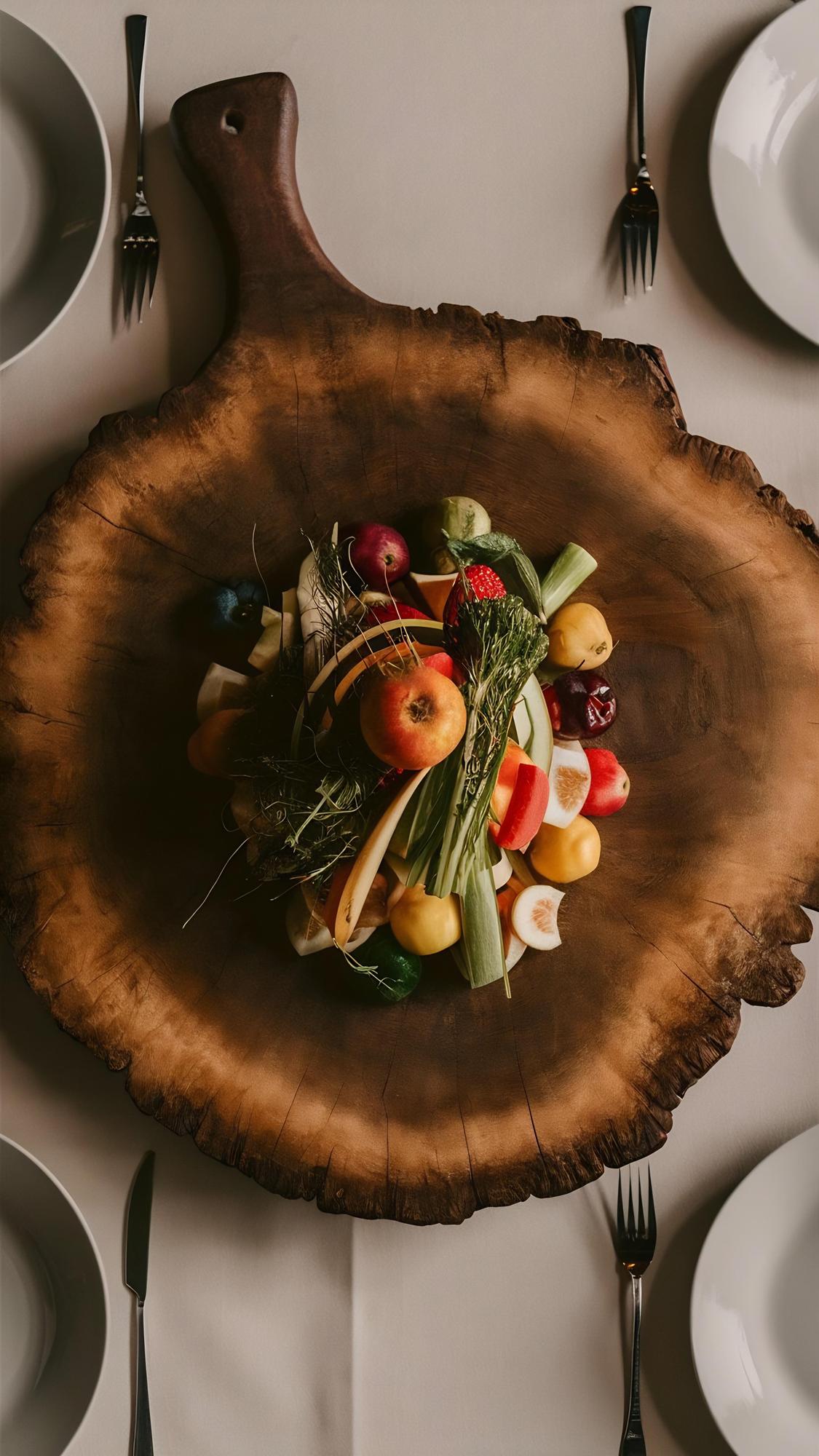 Assortment of plated seasonal dishes